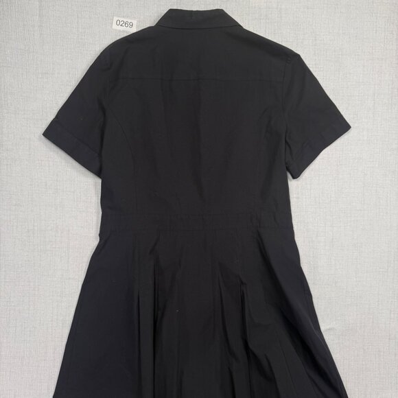 Brooks Brothers 346 Fit & Flare Dress Black Collared Short Sleeves Size 14 - Picture 2 of 13